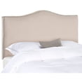 thumbnail image 2 of Jeneve Taupe Linen Upholstered Camelback Headboard - Silver Nailhead (Queen), 2 of 3