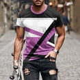 thumbnail image 2 of Penkiiy Mens T Shirt Casual Shorts Sleeves Round Neck Pullover Trendy 3D Printed Sports Fitness Blouse Plus Size Tops 4XL Purple, 2 of 5