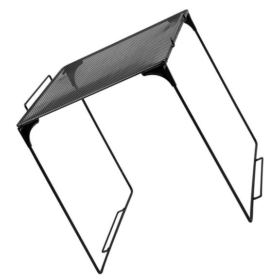 Foldable Mesh Locker Shelf Organizer Stackable Bathroom Cabinet Storage Rack Under Sink Storage Rack For Home Kitchen And School Gym Shelf Black