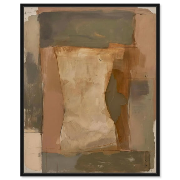 Baked Earth Canvas Modern Boho by Art Remedy, Black Frame, 16" x 20"