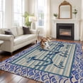 thumbnail image 2 of Non-Slip Rug Pad Rugs Ocean Anchor Stripe Inspired Text Rectangle Area Rugs 5x7Ft Soft Carpet Pads for Living Room Kids Room, Vintage Nautical Theme, 2 of 9
