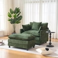 thumbnail image 2 of Silla de acento moderno de 39,4" con otomano, silla de club de sala de estar Chenille tapiceada silla, silla de lectura para dormitorio, 2 of 5