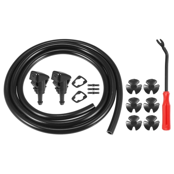 Unique Bargains 17 Pcs Front Windshield Wiper Washer Nozzle Spray Jet Kit 5160308AA for Dodge Caliber 2007-2012 Black