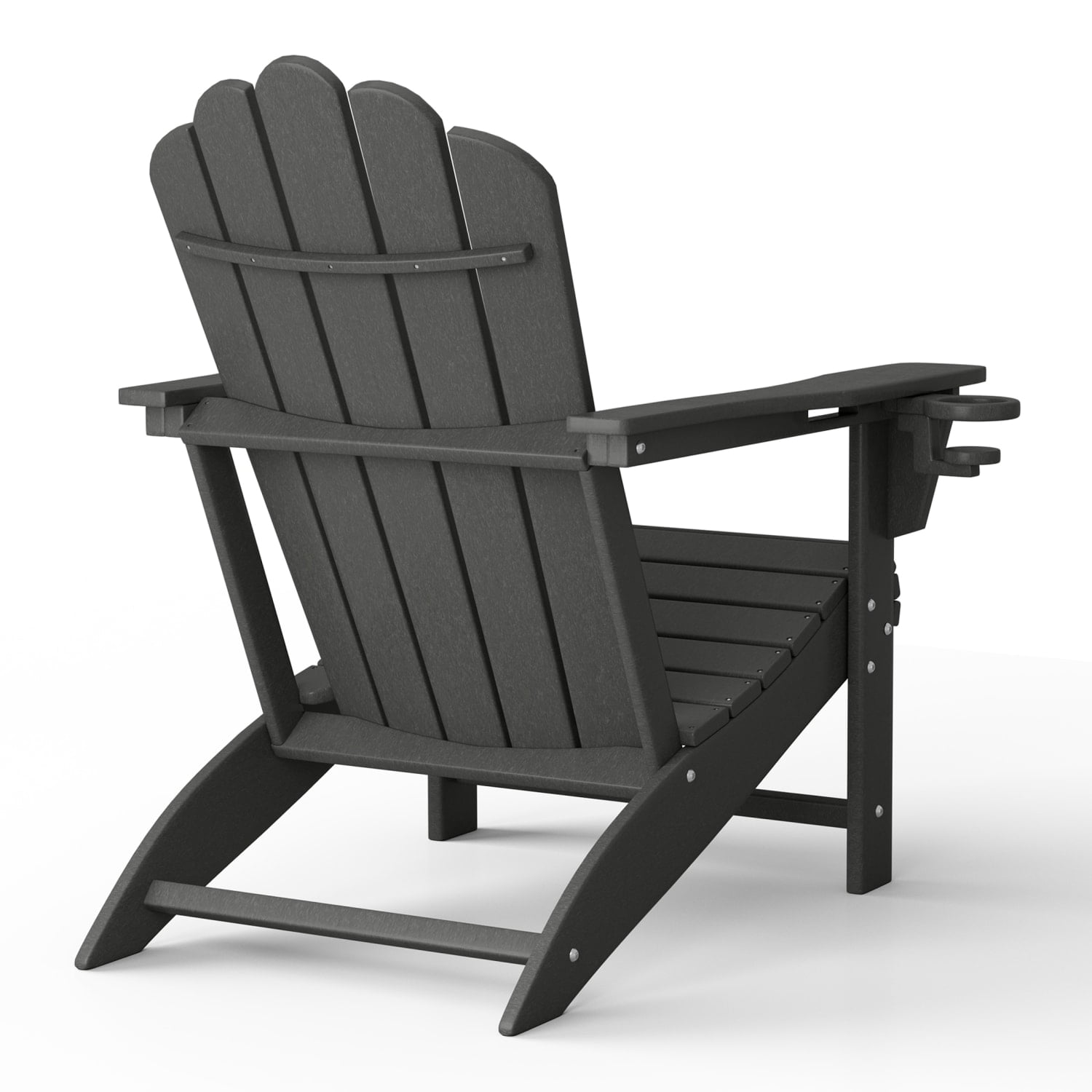 WestinTrends Highland Outdoor Patio HDPE Adirondack Chairs With Cup Holders (Set of 2), Gray