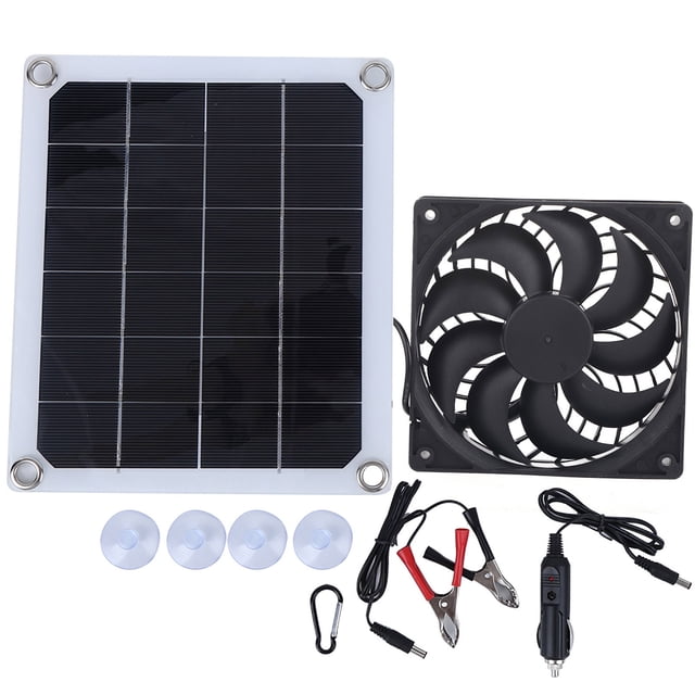 Extractor de aire portátil con panel solar, 10W, para uso en exteriores, carga de coche, habitación de mascotas, DC5V