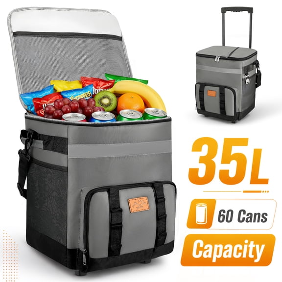 AMTPM Cool Bag 35L Insulated Cooler Bag Waterproof Picnic Thermal Bag For Camping, Travel, Grocery Shopping & Fishing