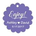 thumbnail image 1 of 100 PCS Enjoy! Customized Scallop Edges Hang Tags Personalized Wedding Favor Gift Paper Tags, 1 of 1