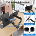 thumbnail image 5 of HOMOUNT Dual Monitor Mount Stand for 13-32 inch, Gas Spring Monitor Arm for 2 Monitor, Dual Monitor Desk Mount with Tilt, Swivel, Rotation,Each Arm Holds Max 19.8 lbs, 5 of 10