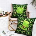 thumbnail image 5 of Brythos St. Patrick's Day Pillowcases,Lucky Gold and Green Spring Clover Pattern,24x24inch,2 Count, 5 of 7