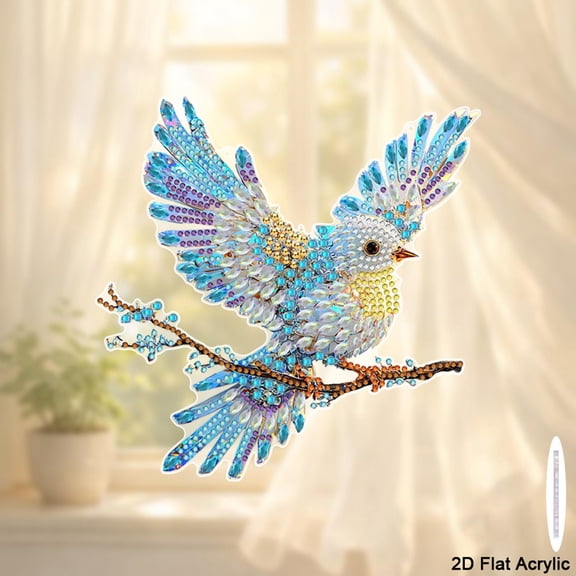 5 Pcs Set, Small Diamond Art Kits 8 Inch 5D Pearl Diamond Art Kits for Adults Hanging Bird Ornament for Home Decor Fall Diy Craft Set, 1 Pack