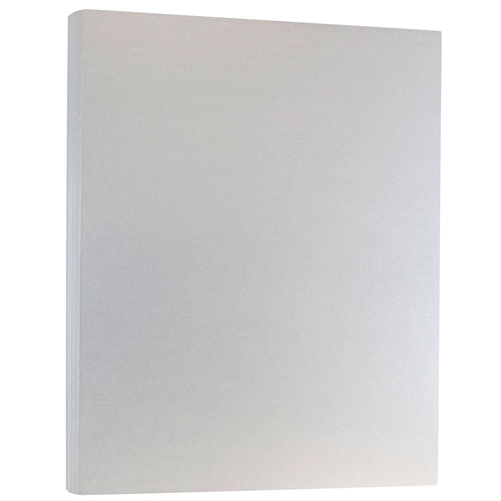 JAM Paper Metallic Cardstock, 8 1/2 x 11, 110lb Silver, 50 per Pack