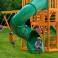 Gorilla Playsets Treasure Trove I Wooden Swing Set with 2 Slides, Rock