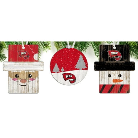 Western Kentucky Hilltoppers 3-Pack Ornament Set