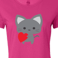 thumbnail image 4 of Inktastic Heart Cat Women's T-Shirt, 4 of 5