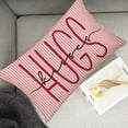 thumbnail image 4 of Happy Valentine’s Day Pink Stripes Throw Pillow Cases Hugs es Love Saying Pillow Covers 12x20 Inch Holiday Wedding Anniversary Home Decor Cushion Cover for Sofa Couch, 4 of 4
