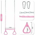 thumbnail image 2 of 18" Pink Trapeze Swing Bar Rings 48" Heavy Duty Plastic Coated Chains Swing Set Accessories, 2 of 7