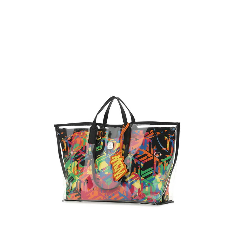 Mcm Woman Multicolor Nylon And Pvc Shopping Bag 