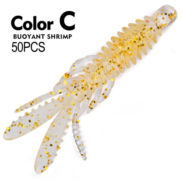 Floating Shrimp Lure Silicone Shrimp Lure Reverse Fishing Crank Hook False Bait Transparent