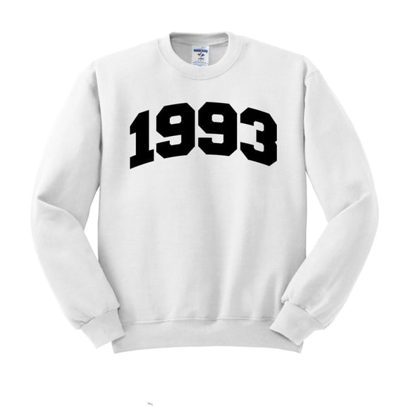 1993 College Style Sweatshirt Unisex Large White