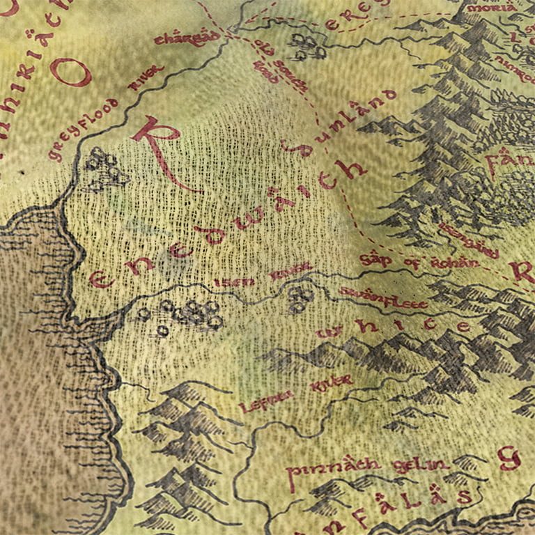 The Lord of The Rings Blanket, 50'x60' Map of Middle Earth Woven Tapestry  Cotton Blend Fringed Throw Blanket 