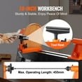 thumbnail image 2 of KFFKFF Woodworking Lathe for Tabletop Use, Size 10x18 inches, Motor Power 0.5 HP 370W, Provides Wood Artistry with 5 Speed Settings from 780 to 3840 RPM, Comes with Rod Injection, Wrenches, Faceplate, 2 of 9