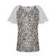 thumbnail image 3 of Mujeres Tops Casual verano encaje manga corta Split cuello túnica impresa camisetas camisetas Tops OAVQHLG3B Store lin121212, 3 of 4