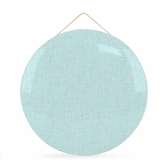 Welcome Sign for Front Door, Ice Mint Round Metal Wall Art Wreaths, Rustic Farmhouse Solid Color Outdoor Indoor Wall Hanging Sign for Porch Decor Housewarming Gifts 11.8 Inch