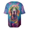 thumbnail image 2 of Hippie Vizsla Portrait oil painting Watercolor Tie-dye Vintage All Over Print 3D Baseball Shirt Vizslas Dog Lover Gifts Idea Softball Sport - 00015, 2 of 6