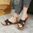 thumbnail image 5 of THDHVS Black Sandals Women,Sandals for Women 2025,Women's Fashionable and Casual Summer Solid Color Open Toe Beach Slippers Black 6.5, 5 of 5