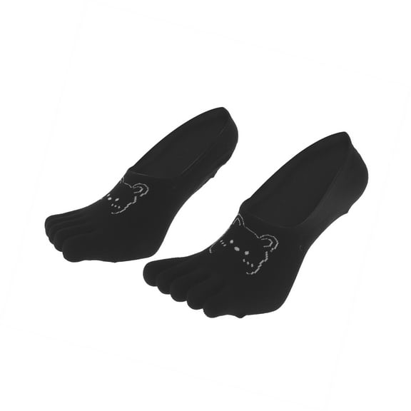 Vocoste Five Toe Socks Breathable for Women Black 1 Pair
