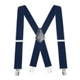 thumbnail image 1 of DEBGFS Bretelles pour Hommes à Dos en X 2 Pouces de Large, Ajustables, Unies, Droites, avec Pince Robuste pour Pantalon de Travail, Bleu, 1 of 7