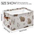 thumbnail image 4 of Yayeee 2 Pack Canvas Storage Basket with Handles for Shelves Fabric Bins Closet Organizer, Light Gray Bears, 4 of 8