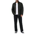 thumbnail image 2 of INSPIRE CHIC Men's Winter Solid Color Stand Collar Zipper Quilted Puffer Jacket S Black, 2 of 6