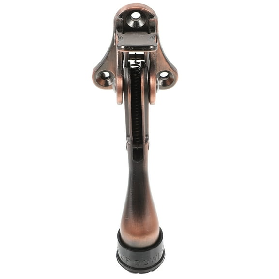 Masteelf Heavy Duty Door Stopper for Bottom of Door Foot Operated Adjustable Zinc Alloy Light Brown 2.5 Inch