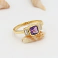 thumbnail image 2 of Earth Gems Jewelry Amethyst Ring Sterling Silver Ring Statement Rings Birthstone Rings Engagement Rings for Women, 2 of 6
