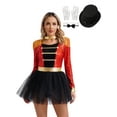 thumbnail image 1 of YiZYiF Costume de Magicienne de Cirque pour Femme Adulte Cosplay Robe Combinaison Justaucorps Fête d'Halloween Tenue Fantaisie A Rouge TG, 1 of 7