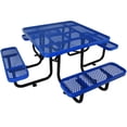 thumbnail image 4 of GVN Picnic Tables for Backyard,Square Outdoor Steel Picnic Table 46" blue ,with umbrella pole, 4 of 8