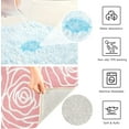 thumbnail image 6 of Dreamtimes Pink Rose Flower Gold Floral Bath Mat for Bathroom Shower U Shape Toilet Rugs Contour Carpet Set, Fluffy Absorbent & Machine Washable, 2 Piece, 6 of 6