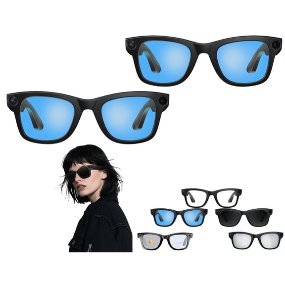 CyanVue AI Smart Glasses, Smart Glasses with Camera and Bluetooth, 800W Camera & 1080P,AI Translator, Voice Assistant UV Protection,Anti-Blue Light Glasses Everyday Wear