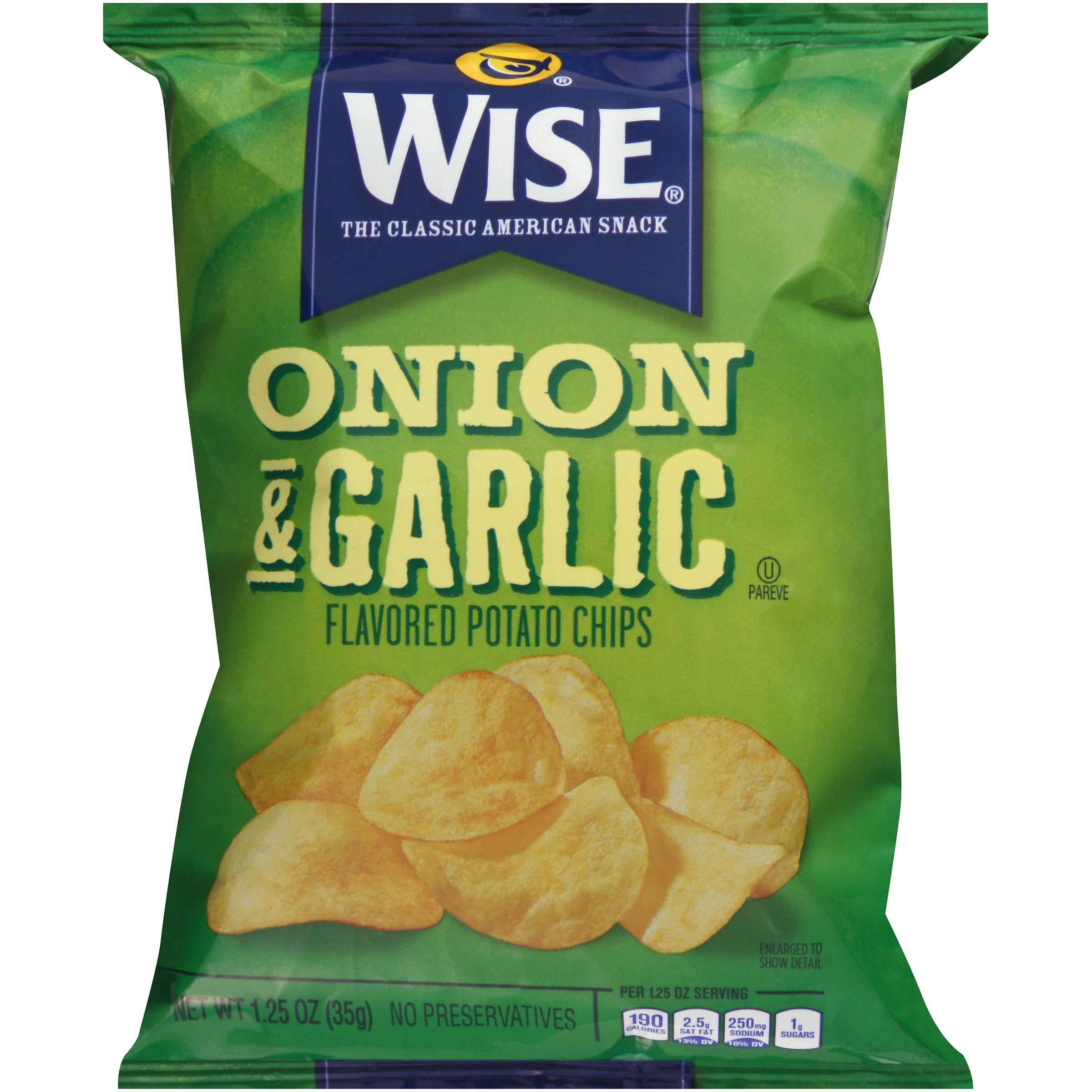 Wise® Garlic and Onion Potato Chips 1.25 oz. Bag