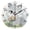 Black, variant on Cute Wolf Holding Flowers Round Wall Clock Silent Analog Battery Operated Gold Pointer Home Decor 9.84" Diameter