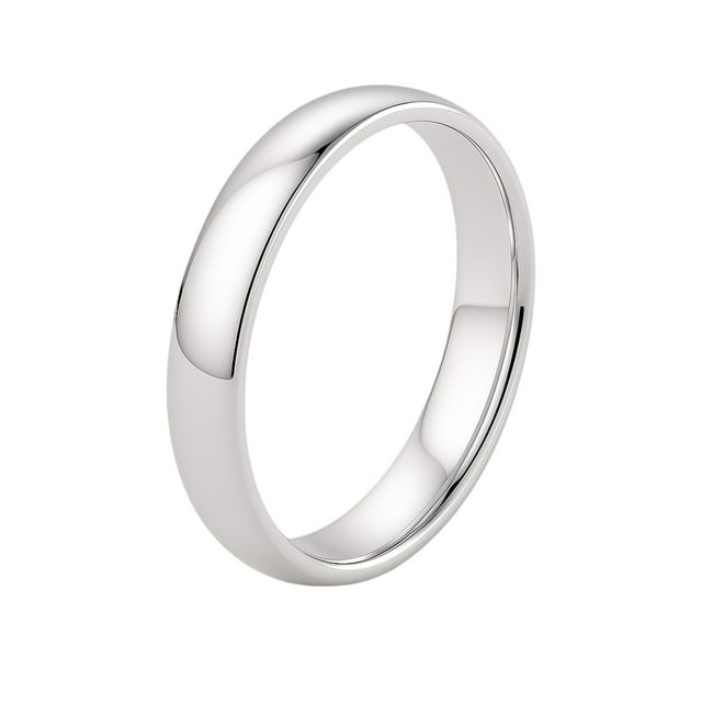 14k White Gold Comfort Fit Wedding Band Size 5
