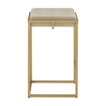thumbnail image 5 of Weston Home Oddie Gold Finish Button Tufted Velvet Counter Height Stools, Set of 2, Beige, 5 of 11