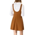thumbnail image 3 of MODA NOVA Junior's Overall Pinafore Dress Button Decor Above Knee Suspender Skirt, 3 of 7