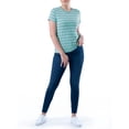 thumbnail image 4 of Time and Tru Womens Striped Short Sleeve Slub Crew Neck T-Shirt, 4 of 6