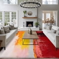thumbnail image 3 of 5'x8' Area Rugs, Red Yellow Indoor Outdoor Area Rug for Living Room Bedroom, Modern Oil Painting Abstract Color Block Washable Bathroom Rugs Kitchen Floor Carpet Mats Home Decor Aesthetic, 3 of 8