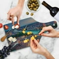 thumbnail image 4 of European Cutting Board, Verona Italy During Summer Sunset Blue Hour Adige River Medieval Historcal, Tempered Glass Cutting and Serving Board, Wine Bottle Shape, Aqua Coral Green, by Ambesonne, 4 of 5