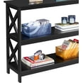 thumbnail image 3 of RONG-3 Console Table with Storage Shelves, 3-Tier Entryway Table Sofa Side Table Narrow Long Bookshelf for Hallway Living Room, Accent Furniture, Black, 3 of 8