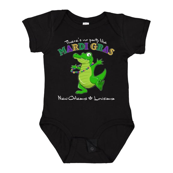 Inktastic There's No Party Like Mardi Gras-alligator Boys or Girls Baby Bodysuit