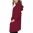 thumbnail image 4 of Fiaer Women'S Oversized Long Cardigan Sweaters With Hooded Pure Color Front Open Long Sleeve Casual Trendy Knit Tops With 2 Pockets Red XXL, 4 of 8